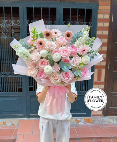 Bó hoa hồng pastel dịu dàng ! Bó hoa chúc mừng ngày 20/10! Hoa tươi Hà Nội