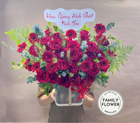 Lẵng hoa tặng sinh nhật  chồng yêu quận Ba Đình Hà Nội ! Điện Hoa Ba Đình ! Hoa tươi Ba Đình