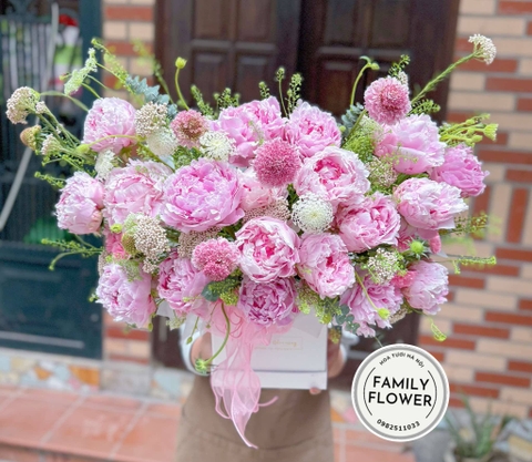 Lẵng hoa mẫu đơn tặng sinh nhật mẹ quận Cầu Giấy , Ba Đình , Hà Nội ! Hoa mẫu đơn Hà Nội