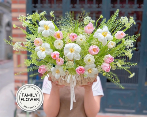 Lẵng hoa tulip tặng sinh nhật Hà Nội ! Hoa sinh nhật Hà Nội ! Hoa tulip Hà Nội