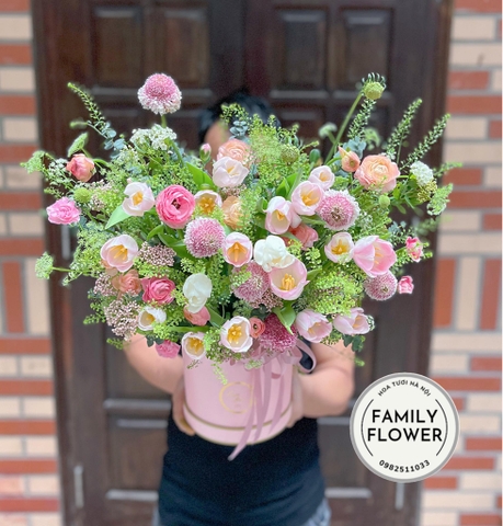 Lẵng hoa tulip tặng người yêu , mẹ , đối tác ở Hà Nội ! Hoa tulip Hà Nội