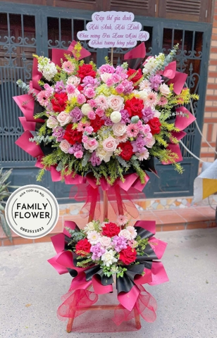 Kệ hoa 2 tầng chúc mừng khai trương ! Hoa khai trương Hà Nội ! Mua hoa tươi Hà Nội