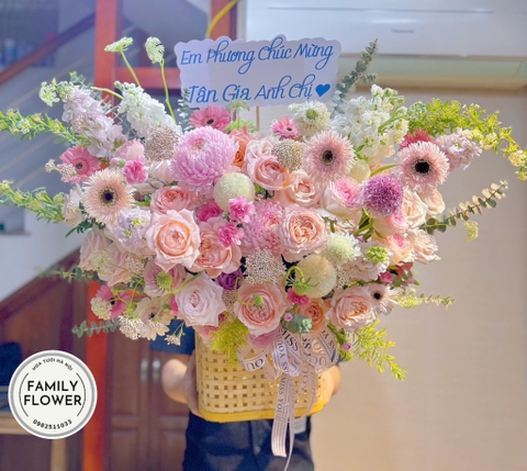 Hoa tươi Hà Nội ! Lẵng hoa chúc mừng tân gia ở Hà Nội ! Hoa Hà Nội