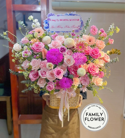 Lẵng hoa chúc mừng khai trương quận Ba Đình , Đống Đa Hà Nội ! Hoa tươi Đống Đa