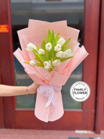 Bó hoa tulip trắng tặng bạn gái ! Giao hoa nhanh Hà Nội