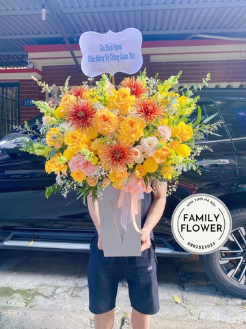 Lẵng hoa chúc mừng người thân trong gia đình - Family Flower - Hoa tươi Cầu Giấy - Điện hoa Hà Nội