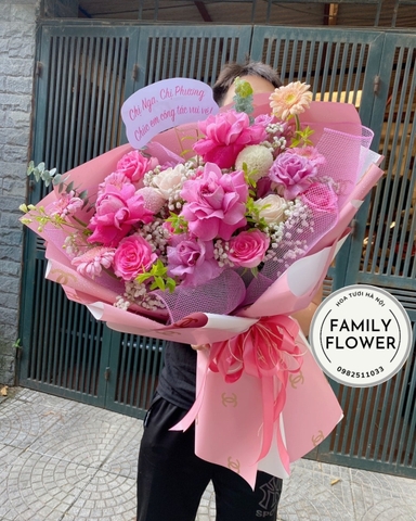 Bó hoa tone tím hồng thủy chung tặng bạn gái, người yêu ở Hà Nội - Family Flower - Hoa tình yêu Hà Nội.