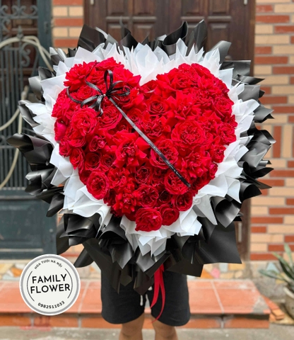 Bó hoa trái tim tặng người yêu , vợ nhân dịp 20 tháng 10 quận Cầu Giấy Hà Nội ! Bó hoa trái tim