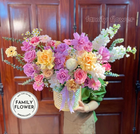 Lẵng hoa tặng sinh nhật mẹ ! Hoa sinh nhật quận Ba Đình ,Cầu Giấy Hà Nội ! Điện hoa Hà Nội