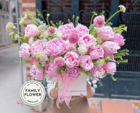 Lẵng hoa mẫu đơn tặng sinh nhật mẹ quận Cầu Giấy , Ba Đình , Hà Nội ! Hoa mẫu đơn Hà Nội