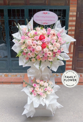 Cây hoa 2 tầng chúc mừng khai trương quận Cầu Giấy , Ba Đình Hà Nội ! Hoa khai trương Ba Đình