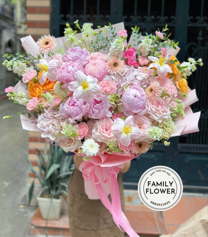 Bó hoa tone hồng tặng chúc mừng sinh nhật bạn gái tại quận Cầu giấy, Ba Đình Hà Nội ! Hoa tươi sinh nhật tại Hà Nội