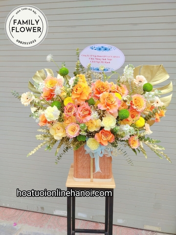 Lẵng hoa chúc mừng sinh nhật đep tại Hà Nội. Hoa sinh nhật Hà Nội