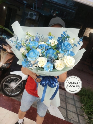 Bó hoa xanh chúc mừng sinh nhật đẹp tại Quận Ba Đình - Hà Nội.