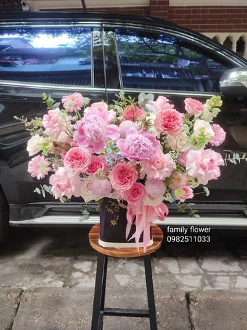 Lẵng hoa mẫu đơn chúc mừng sinh nhật mẹ - Hoa sinh nhật mẹ ở Hà Nội