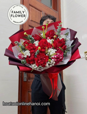 Hoa Valentine . bó hoa hồng đỏ tặng người yêu , bó hoa tình yêu ở HÀ NỘI
