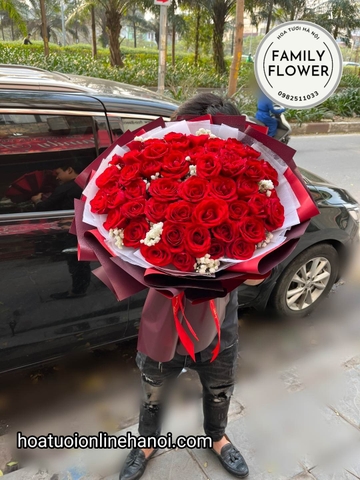 bó hoa hồng đỏ 50 bông tặng người yêu , bạn gái , đẹp tại QUẬN BA ĐÌNH , CẦU GIẤY - HÀ NỘI