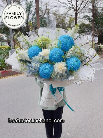 Hoa Mùng 8 Tháng 3 . Bó hoa cúc mẫu đơn tặng ngày 8 tháng  3 ở HÀ NỘI . ĐẶT HOA ONLINE HÀ NỘI
