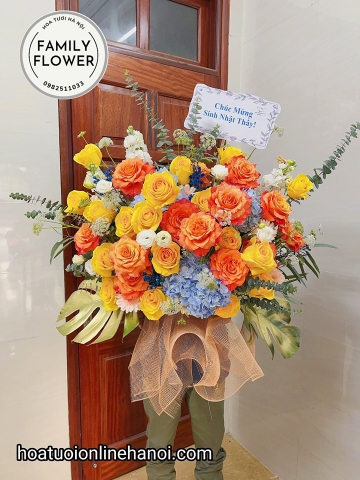 Lẵng hoa chúc mừng sinh nhật thầy . giám đốc . chủ tịch , hoa sinh nhật Ba Đình