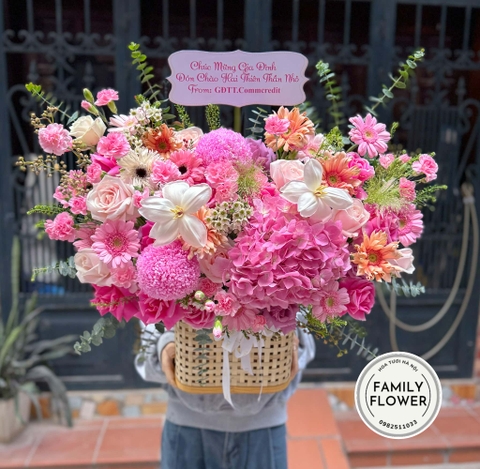 Lẵng hoa chúc mừng vợ sinh con ! Hoa chúc mừng ! Hoa sinh em bé !  Family flower Hoa sinh nhật hà nội