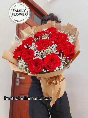 Bó hoa hồng đỏ tặng vợ bạn gái nhân ngày mùng 8 tháng 3 ở quận BA ĐÌNH - HÀ NỘI