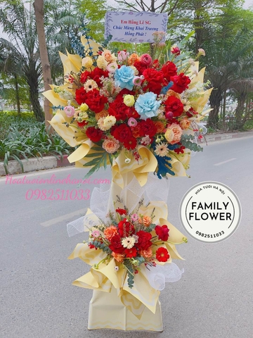 Hoa khai trương Hà Nội ! Kệ hoa 2 tầng sang trọng tặng khai trương , sự kiện , sinh nhật công ty