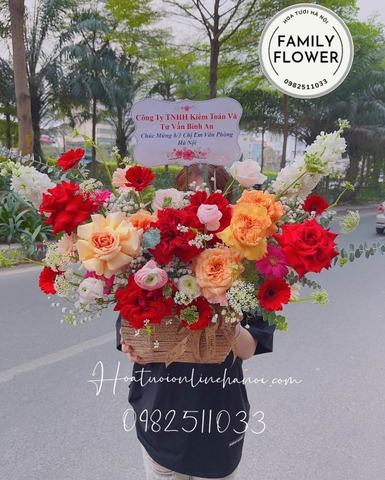 Lẵng hoa chúc mừng khai Trương ở Hà Nội! Đặt hoa online Hà Nội .