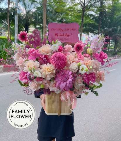 Lẵng hoa tặng sinh nhật mẹ quận Hoàn Kiếm ! Mua hoa tươi Hoàn Kiếm Hà Nội