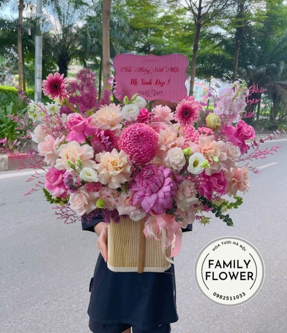 Lẵng hoa tặng sinh nhật mẹ quận Hoàn Kiếm ! Mua hoa tươi Hoàn Kiếm Hà Nội