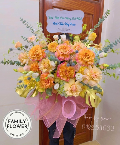 lẵng hoa tặng sinh nhật sếp . mua hoa tặng sếp ở hà nội , hoa tươi hà nội