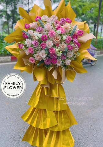 Kệ hoa chúc mừng khai trương sự kiện tại quận Hoàn Kiếm Hà Nội . mua hoa khai trương Hà Nội