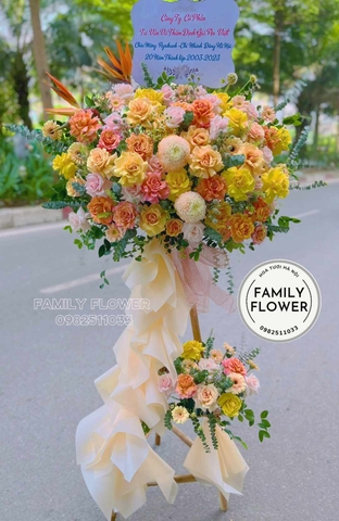 Kệ hoa chúc mừng kỷ niệm thành lập công ty ở quận Ba Đình - Hà Nội . mua hoa tươi giá rẻ Hà Nội