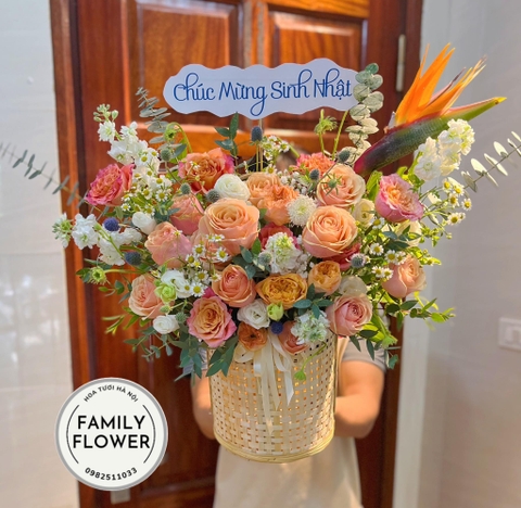 Lẵng hoa chúc mừng sinh nhật ở Ba Đình , Tây Hồ Hà Nội ! Hoa sinh nhật Hà Nội, hoa tươi Hà Nội