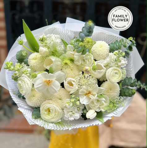 Bó hoa tulip trắng tặng bạn gái ! Hoa tulip Hà Nội ! Mua hoa tulip Hà Nội ! Family flower ! Hoa tươi Hà Nội