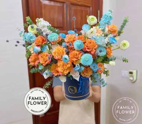 Hộp hoa tặng sinh nhật chồng , bố ở quận Cầu Giấy , Ba Đình , Đống Đa Hà Nội, hoa tươi Hà Nội