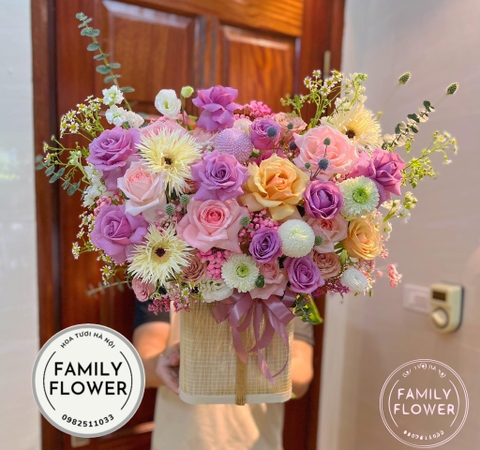 Lẵng hoa  chúc mừng ngày phụ nữ việt nam 20 tháng 10 quận Ba Đình , Cầu Giấy Hà Nội