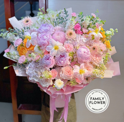 Bó hoa tone hồng tặng chúc mừng sinh nhật bạn gái tại quận Cầu giấy, Ba Đình Hà Nội ! Hoa tươi sinh nhật tại Hà Nội