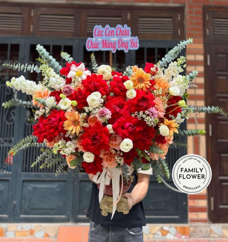 Bình hoa tặng sinh nhật ông bà quận Cầu Giấy , Ba Đình Hà Nội ! Hoa sinh nhật Hà Nội