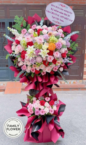 Kệ hoa chúc mừng ngày thành lập công ty quận Cầu Giấy , Đống Đa Hà Nội ! Cây hoa 2 tầng Hà Nội