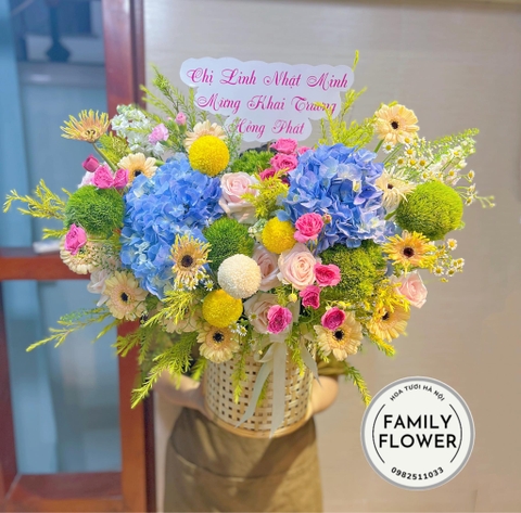 Lẵng hoa tặng chúc mừng khai trương hồng phát tại Đống Đa hà Nội ! Hoa khai trương tặng chúc mừng ! Mua hoa online Hà Nội