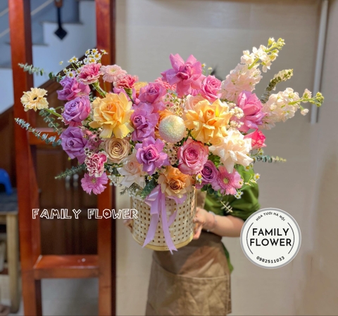 Lẵng hoa tặng sinh nhật mẹ ! Hoa sinh nhật quận Ba Đình ,Cầu Giấy Hà Nội ! Điện hoa Hà Nội