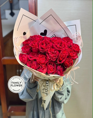 Bó hoa hồng đỏ tặng bạn gái ! Hoa tỏ tình Hà Nội ! Family flower hoa hồng đỏ Hà Nội