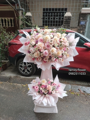 Kệ hoa khai trương hồng nhập sang trọng , lịch lãm - Family Flower - Hoa tươi Hà Nội