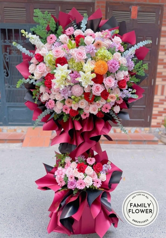 Kệ hoa chúc mừng ngày thành lập công ty quận Cầu Giấy , Đống Đa Hà Nội ! Cây hoa 2 tầng Hà Nội