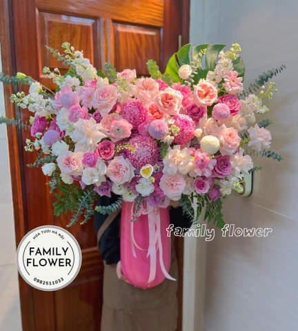 Bình hoa cao cấp tone hồng tặng sếp nữ ! Đặt hoa tươi Ba Đình ! Điện hoa Hà Nội! Mua hoa online tại Hà Nội