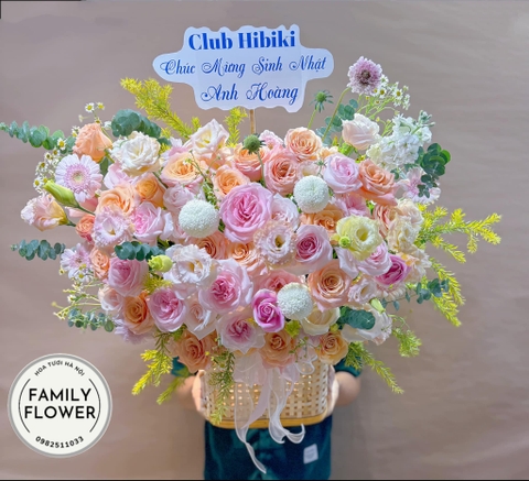 Lẵng hoa chúc mừng ngày 20 tháng 10 ! Hoa 20/10 ! Mua hoa 20 tháng 10