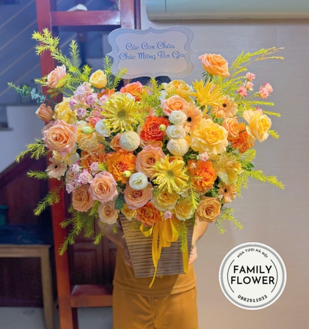Lẵng hoa chúc mừng tân gia ở Hà Nội ! Hoa tân gia Hà Nội ! Mua hoa tươi Hà Nội
