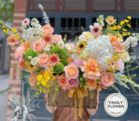 Lẵng hoa tặng 20 tháng 10 quận Ba Đình ! Hoa tươi Hà Nội