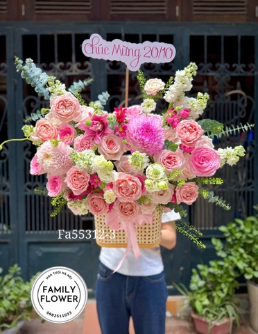Lẵng Hoa Chúc Mừng 20/10 Đẹp Sang Trọng – Hoa Tươi Hà Nội | Family Flower