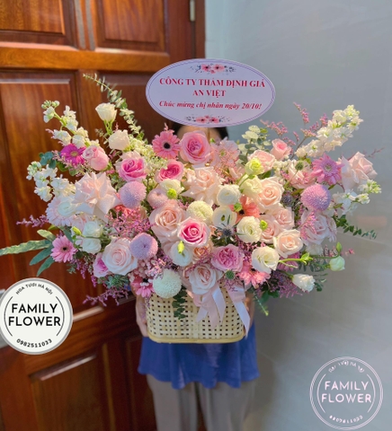 Lẵng hoa chúc mừng 20 tháng 11 ở quận Cầu Giấy , Nam Từ Liêm Hà Nội ! Mua hoa tươi Hà Nội